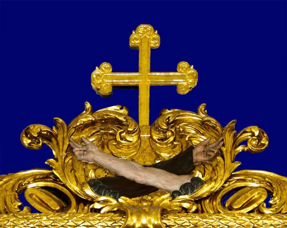 Altargiebel: Emblem der Kapuziner