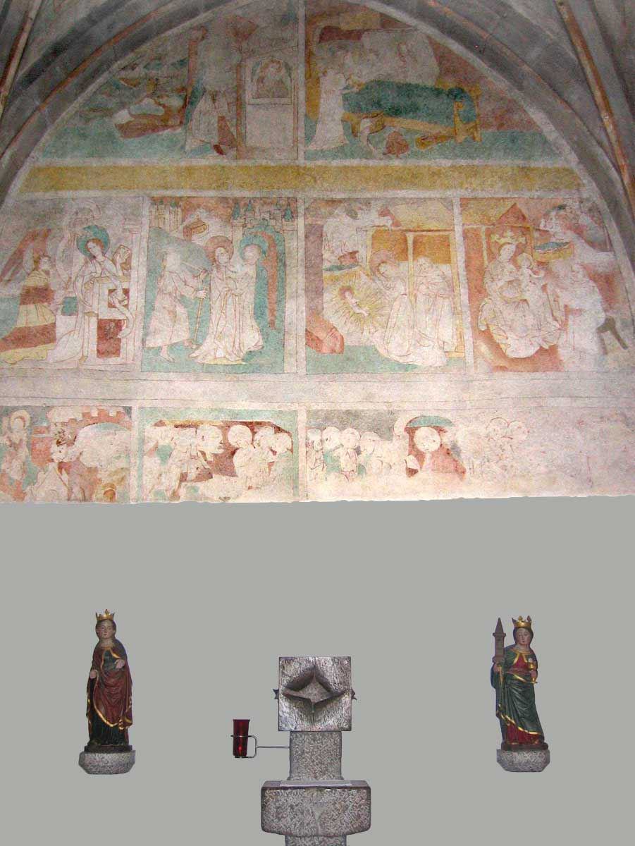 Fresken · Hl. Katharina | Tabernakel-Stele | Hl. Barbara