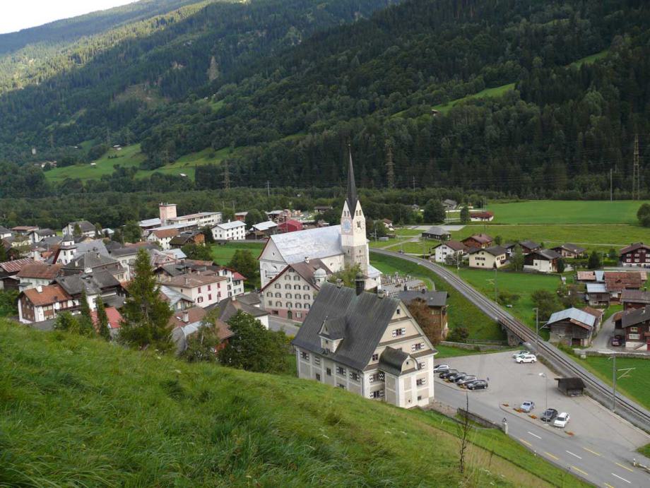 Blick auf Trun von der 1. Station aus
